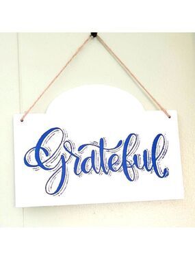 Grateful Rustic Farmhouse Wood Wall Art Sign 6x8